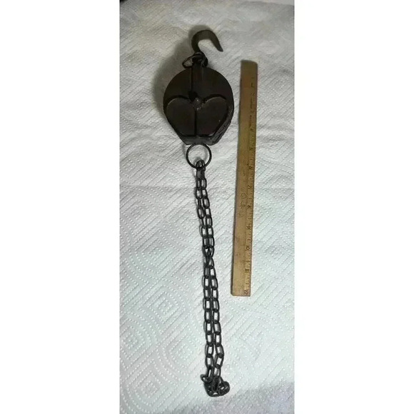 Metal pulley with hook Farmhouse Decor New - Picture 1 of 10
